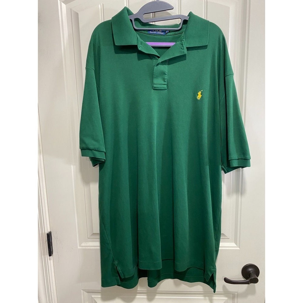 Polo Ralph Lauren Polo Shirt Mens XLT Short Sleeve Cotton Classic Green Preppy